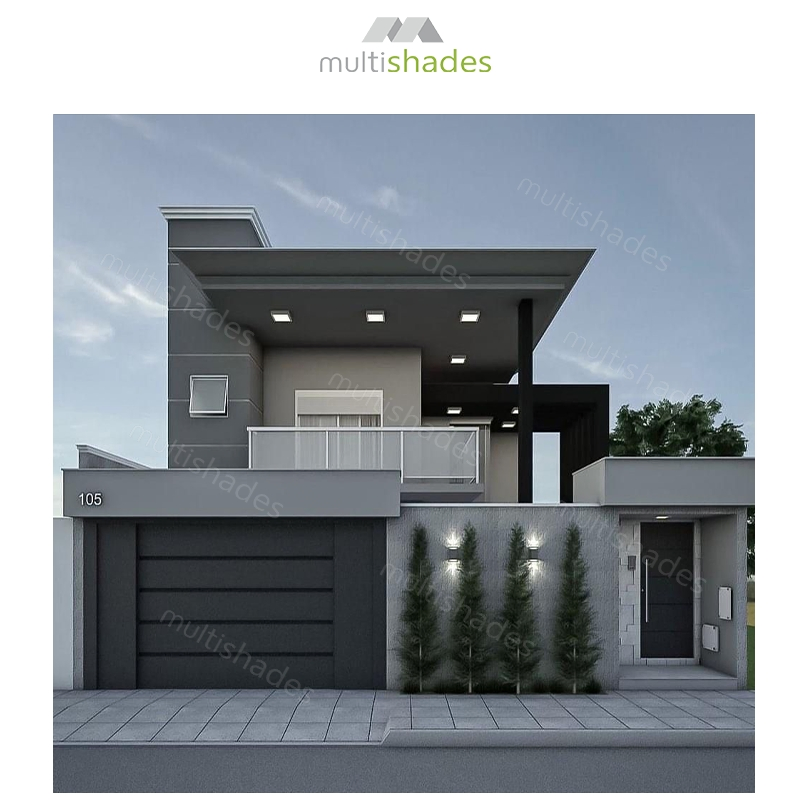 Multishades Electric Folding Garage Door Smart Sensor Remote Control Thermal Insulation Anti-Theft Waterproof Chicago Villa Modern Style Factory Direct