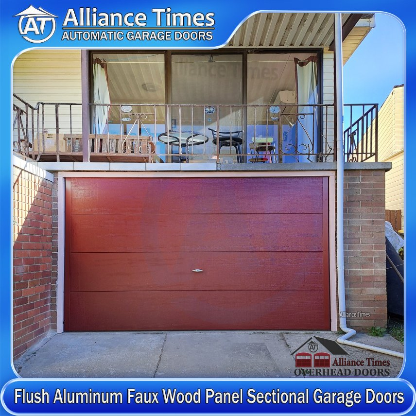 Premium Aluminum Garage Doors with Elegant Faux Wood Design