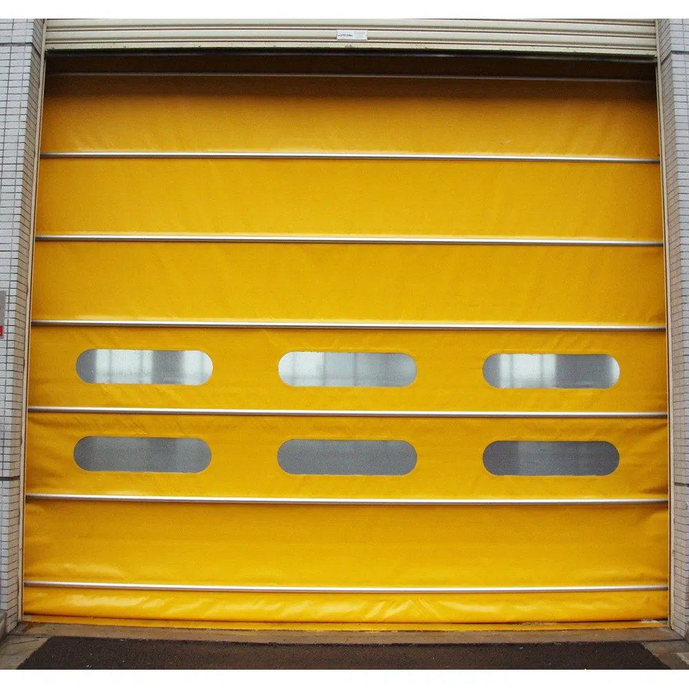 Automatic High Speed Wind Resist Belt Stacking Rolling Roll-up Overhead Coiling Fold-up Rubber Vinyl Warehouse Clean Room Folding Gate Garage Door