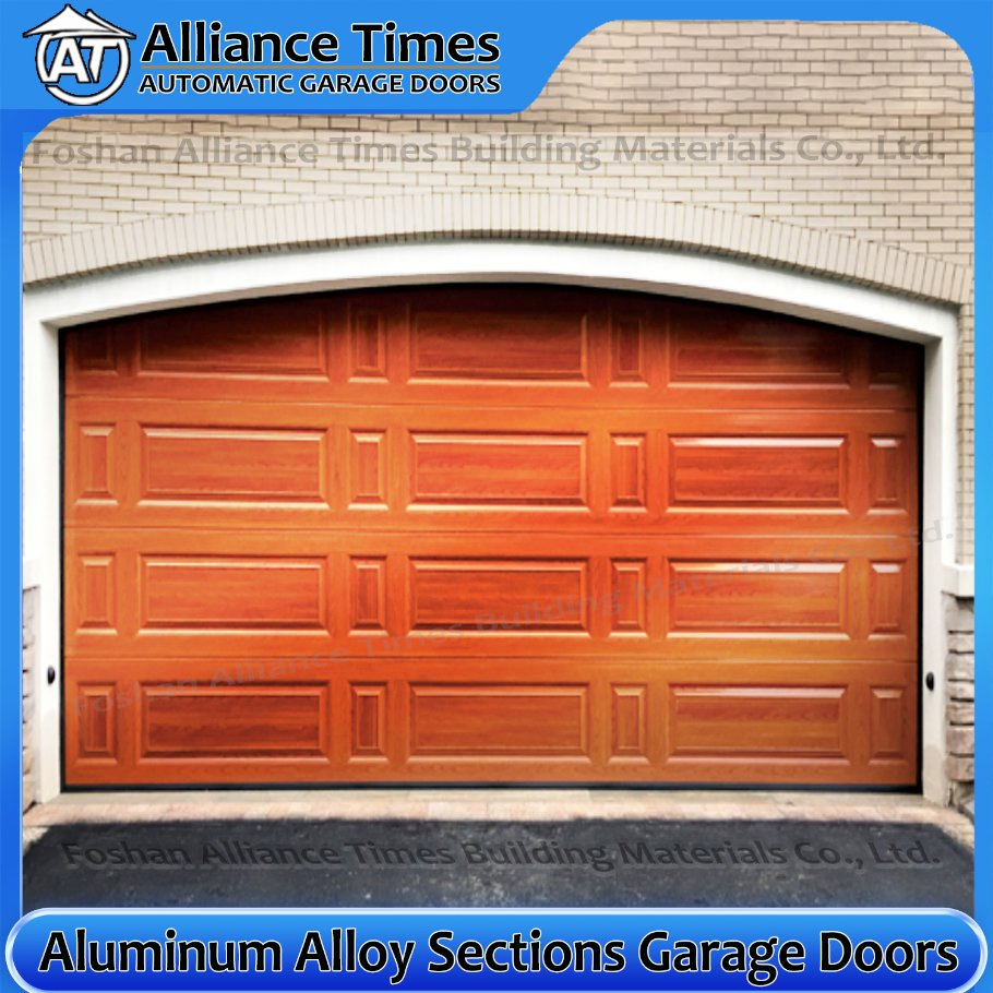 Elegant Aluminum Garage Doors with Faux Wood Texture