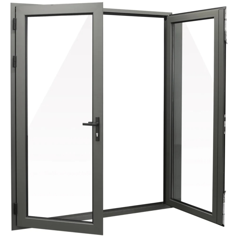 Modern Aluminum Double Door with Full View Low-E Glass