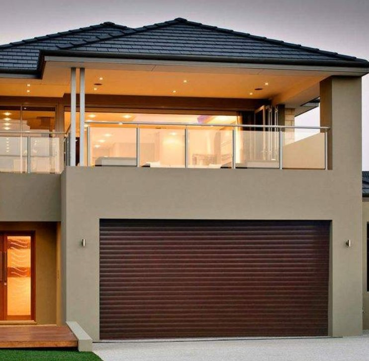 Wholesale Price Luxury Villa Flush Mount Batten Modern Grille Motor Automatic Black Aluminum Garage Door for House