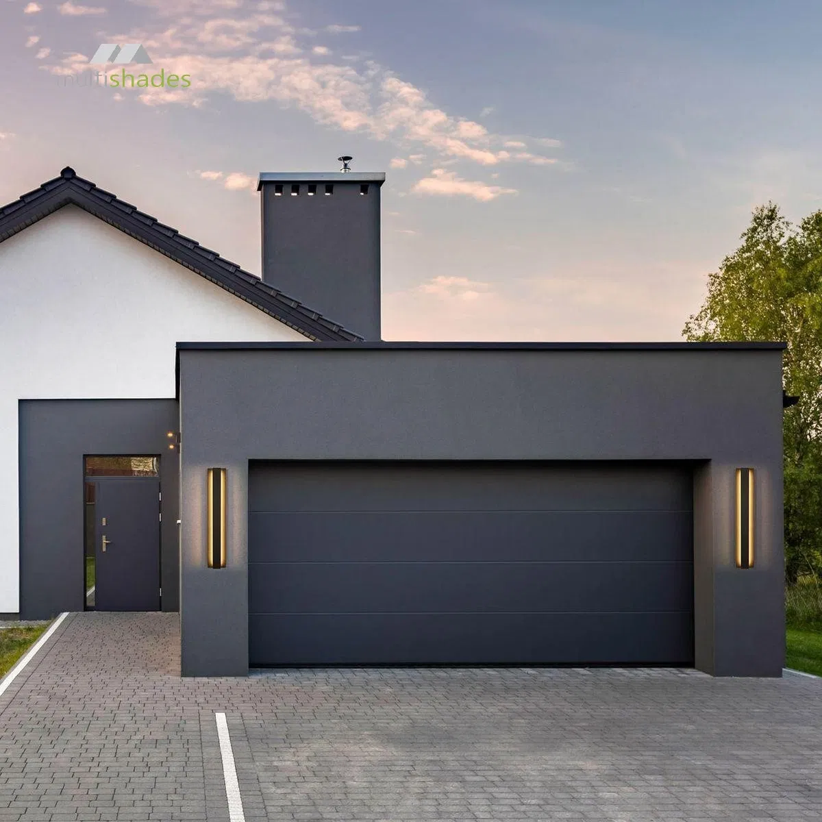 Multishades Factory Wholesale High-Security Steel Overhead Sectional Door Automatic Garage Door with Customizable Modern Features