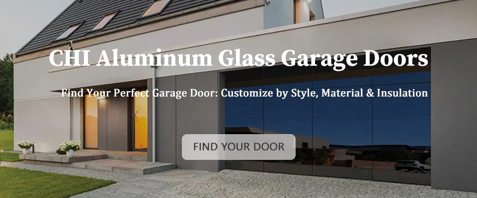 Full-view glass garage door banner