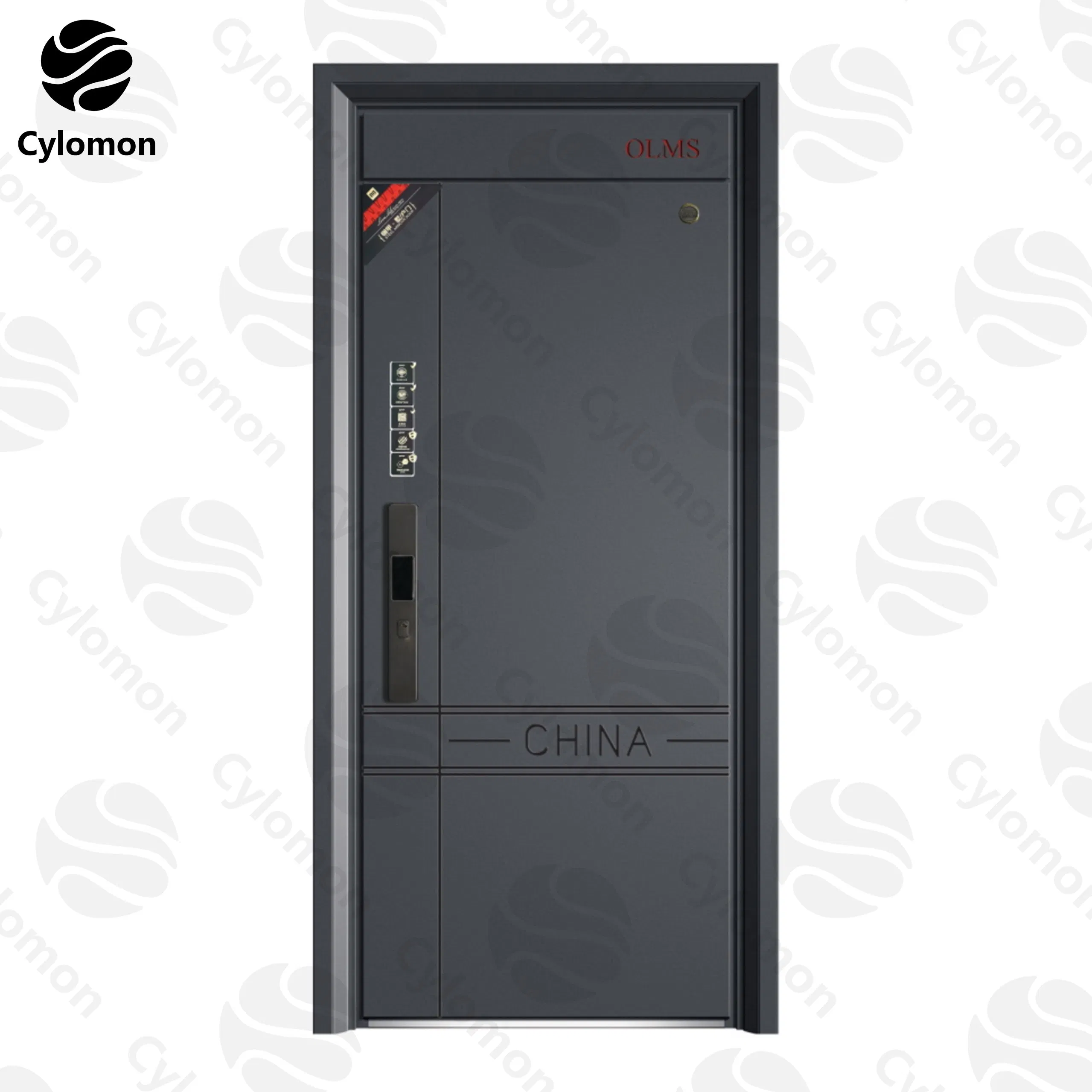 10cm Customized Exterior Entrance Entry Metal Stainless Steel Security Front Double Single Guangdong Solid and Flat Turkey Modern Wrought Iron Door for Sale