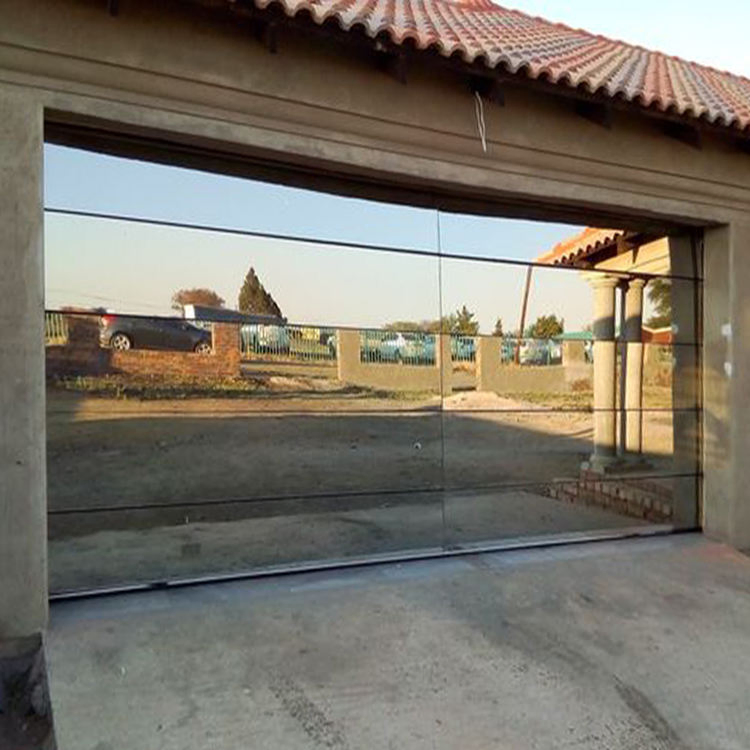 Contemporary Automatic Aluminum Alloy Insulated Mirror Frameless Glass Flush Garage Door