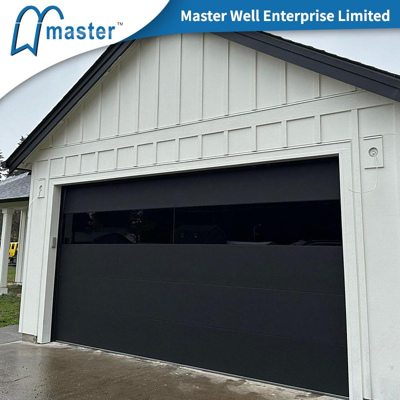 Modern Residential Remote Control Automatic Wooden Steel Orange Peel Gold Oak Black Woodgrain Sectional Short Carriage Panel Insulated Overhead Garage Door