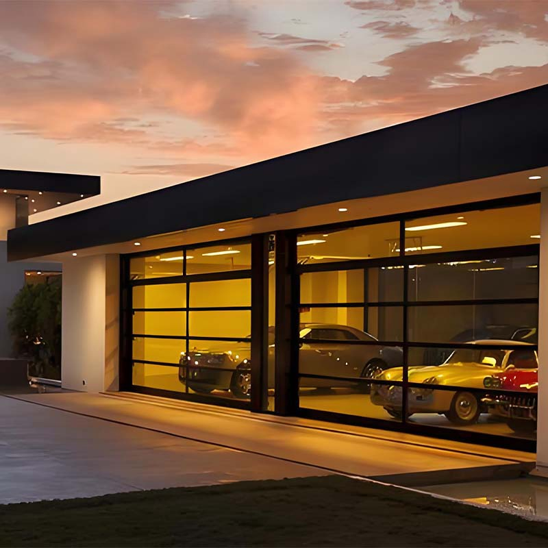 Full View Electric Garage Door Slim Glass for Villa Garages