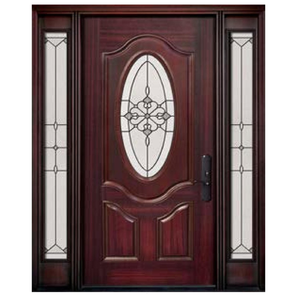 Moonlitdoors Us Standard Exterior Prehung Fiberglass Door with Sidelite for Villa