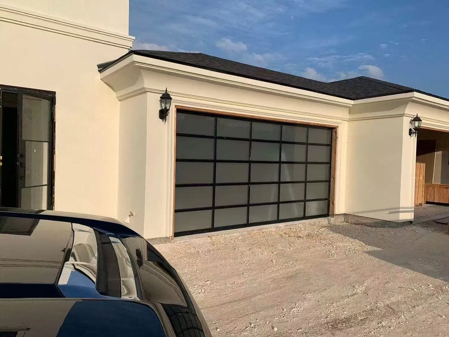 Transparent Overhead Glass Garage Door Section Door with Windows Security Full View Automatic Roller Shutter