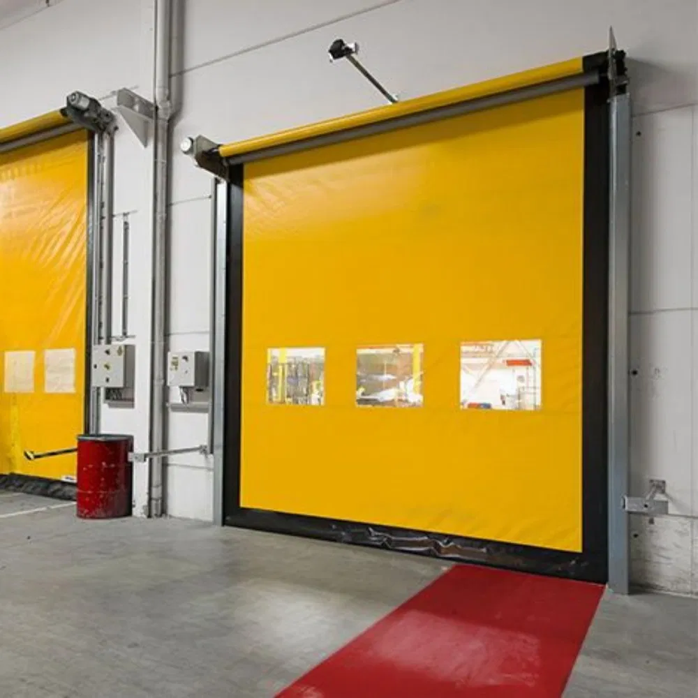 PVC Canvas Garage Industrial Logistics High Speed Zipper Fast Acting Plastic Vinyl Door for Pharmaceutical Drug Industry