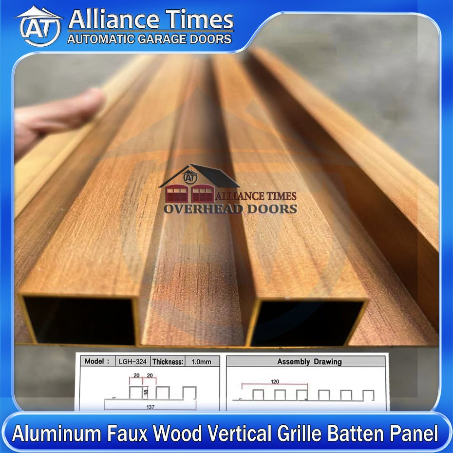 Flush Mounted Australian Home Residential Aluminum Woodgrain Grille Battens Sectional Overhead Automatic Garage Doors