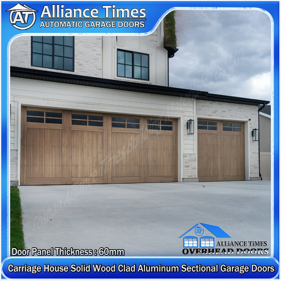 Carriage House Wood Clad Aluminum Garage Doors with 1200n Force