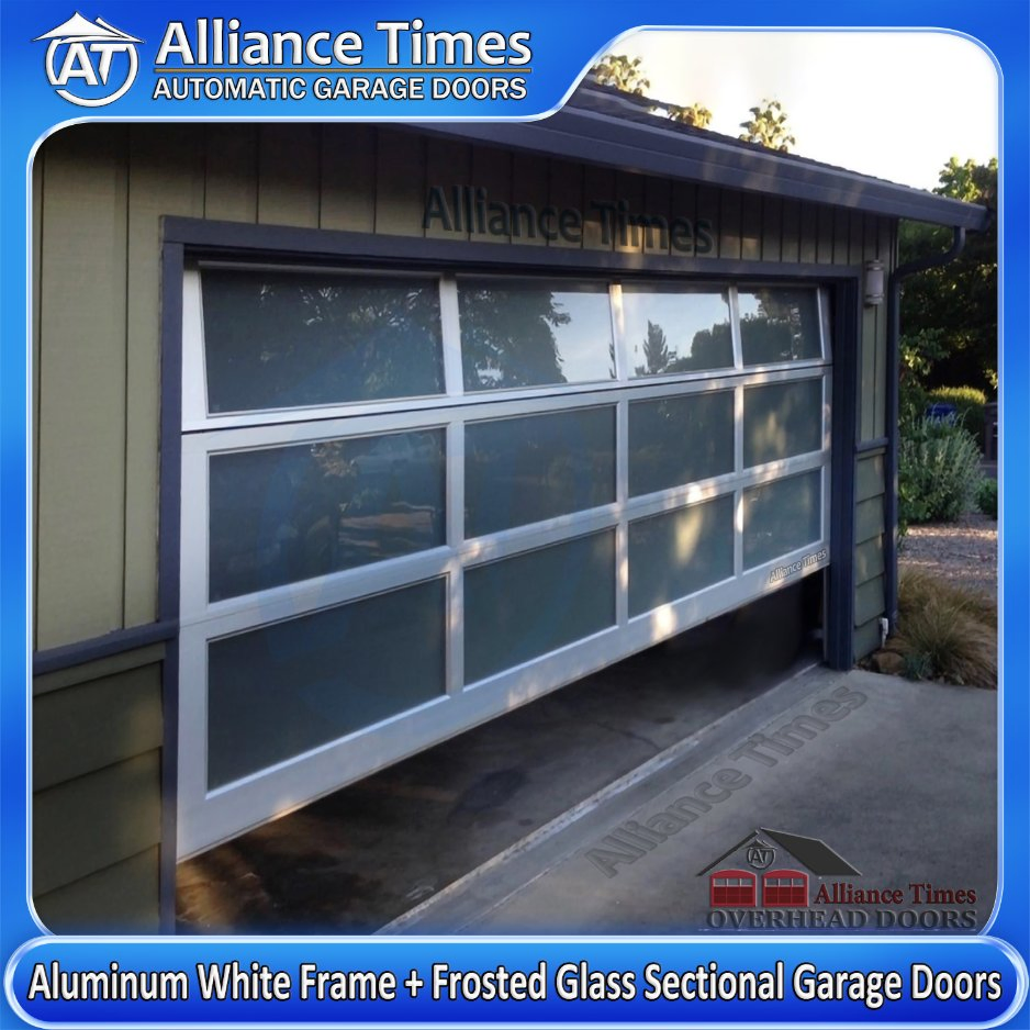 Advanced Residential Local Aluminum Tinted Tempered Glass Automatic New Garage Doors