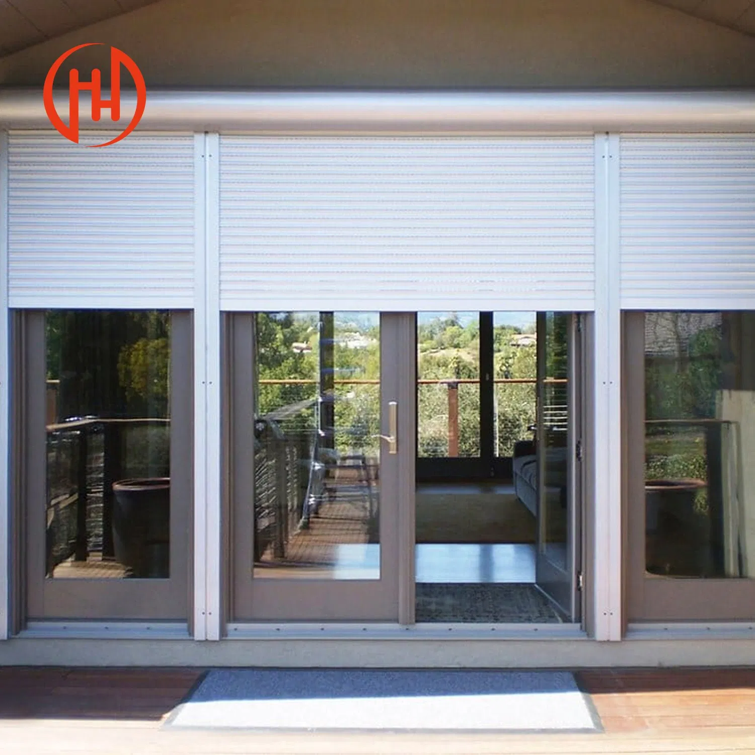 Automatic Open Style Contemporary Design Mirror Garage Doors Frameless Flush Glass Garage Door