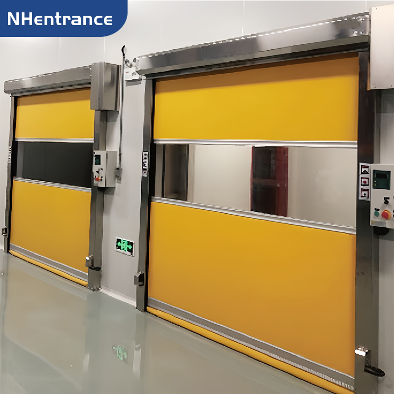 Automatic Fast Rolling up Door for Cleanroom Applications with Remote Control Industrial Door System High Speed PVC Door