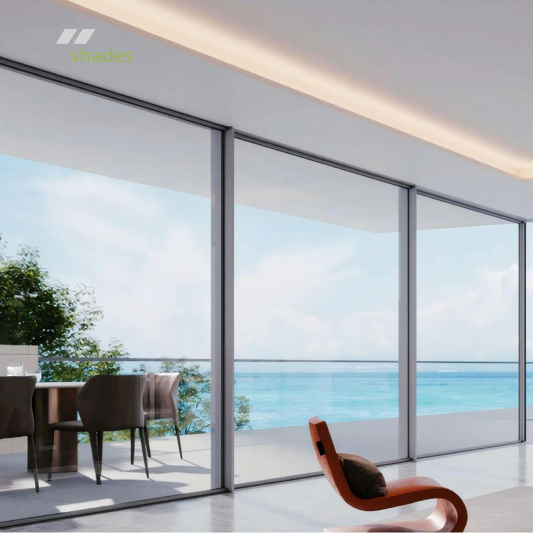 Multishades Luxury Panoramic Sliding Door Full View Aluminum Sliding Door with Tempered Glass Soundproof Sliding Door with Intelligence Remote Control