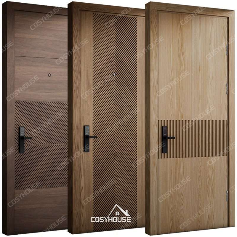 Modern Interior Wooden Doors for Bedroom and Living Room Custom Design MDF or Solid Wood Room Doors with Soundproof and Stylish Finish