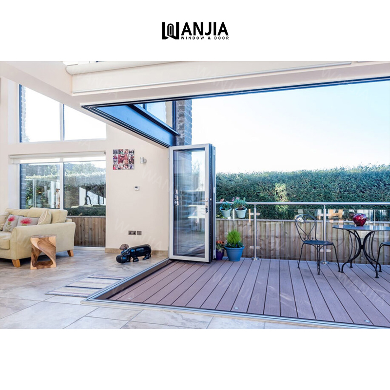 Heavy Duty Coastal Glass Commercial Folding Glass Thermal Breaking Bifold Doors