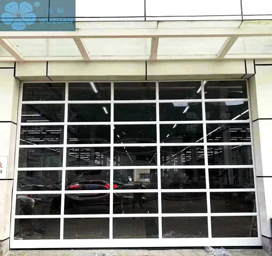 Full Vision Full Transparent Insulated Automatic Sectional Overhead Lifting Glass Garage Door