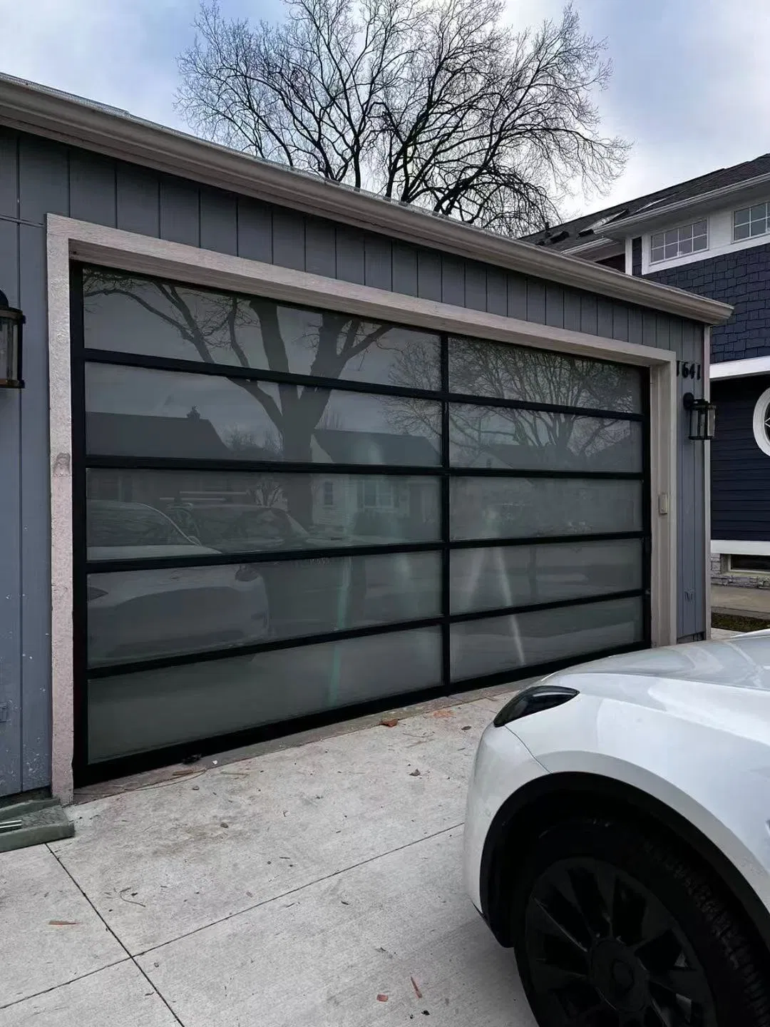 Transparent Overhead Glass Garage Door Section Door with Windows Security Full View Automatic Roller Shutter