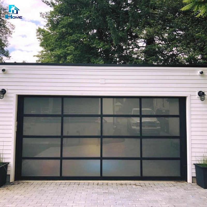 Modern Style Aluminum Frame Flush Metal Glass Garage Door Opener Gate Accordion Sectional Overhead Garage Door