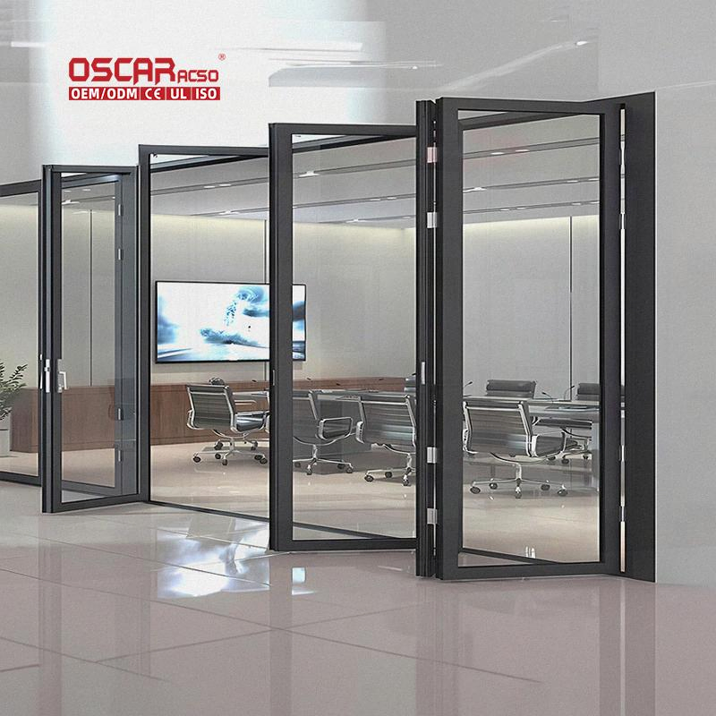 Folding with Thermal Break Soundproof Energy Efficient Custom Size Color Smooth Sliding System Folding Door