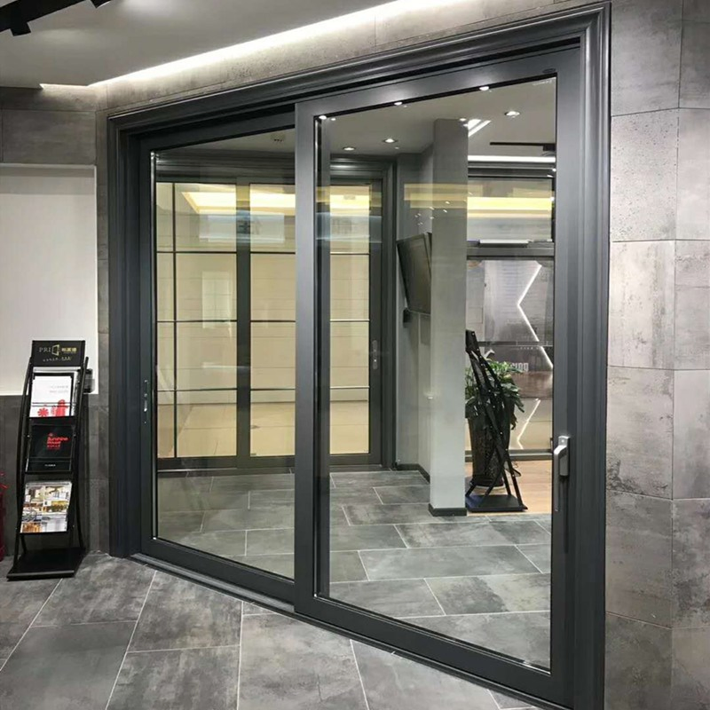 Thermal Break Lift Sliding Aluminium Glass Entrance Door with Fly Screen German Siegenia Hardware for Hotel Apartment House Villa Exterior Interior Door