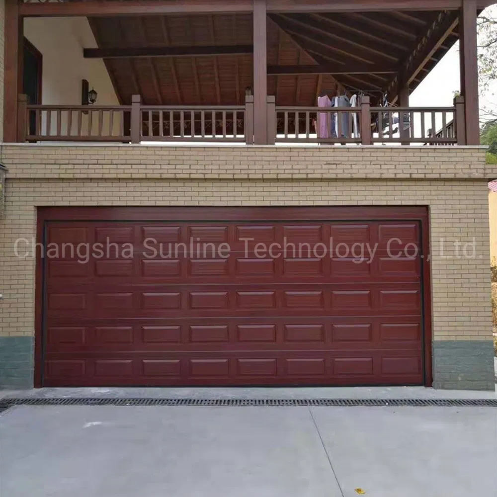 Automatic Roller Door Imitation Copper and Wood Grain All Aluminum Alloy Motorized Sectional Garage Doors