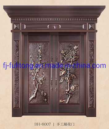 Security Steel Wooden Sliding Entrance Luxury Copper Garage Doors