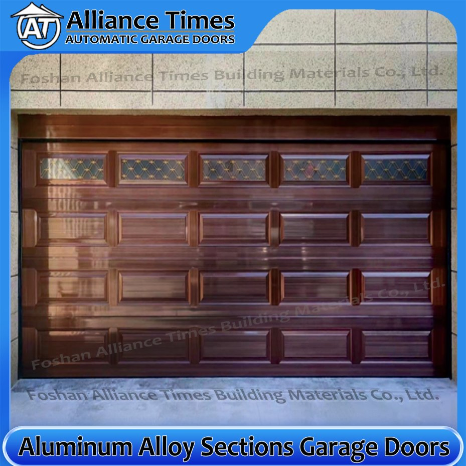 Elegant Aluminum Garage Doors with Faux Wood Texture