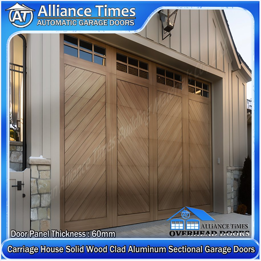 1000n Power Carriage House Wood Clad Aluminum Garage Doors