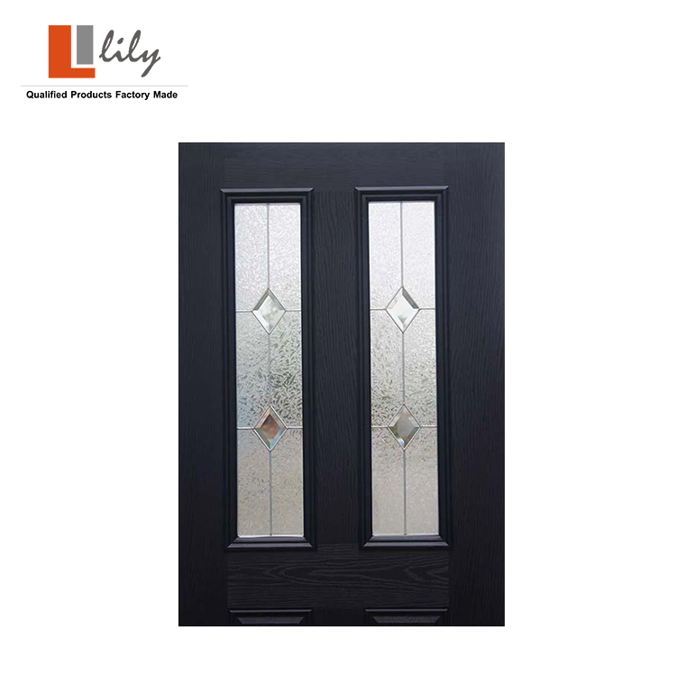 Modern 1/2 Lite Panel Lament Fiberglass Exterior Doors
