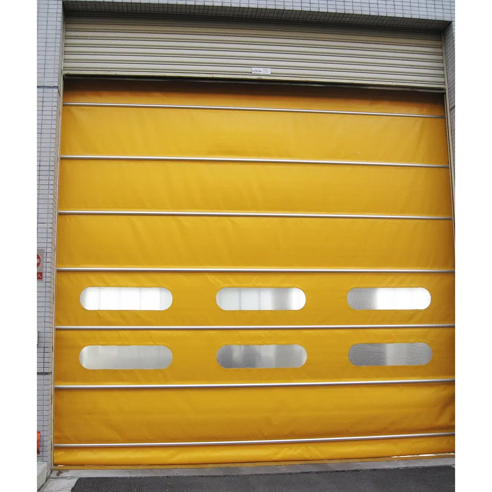Automatic High Speed Wind Resist Belt Stacking Rolling Roll-up Overhead Coiling Fold-up Rubber Vinyl Warehouse Clean Room Folding Gate Garage Door