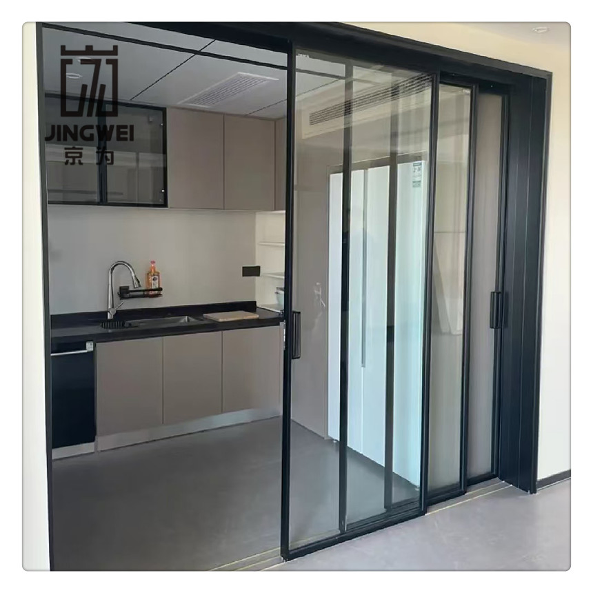 Modern Interior Double Glass Aluminum Kitchen Sliding Door Glass Door