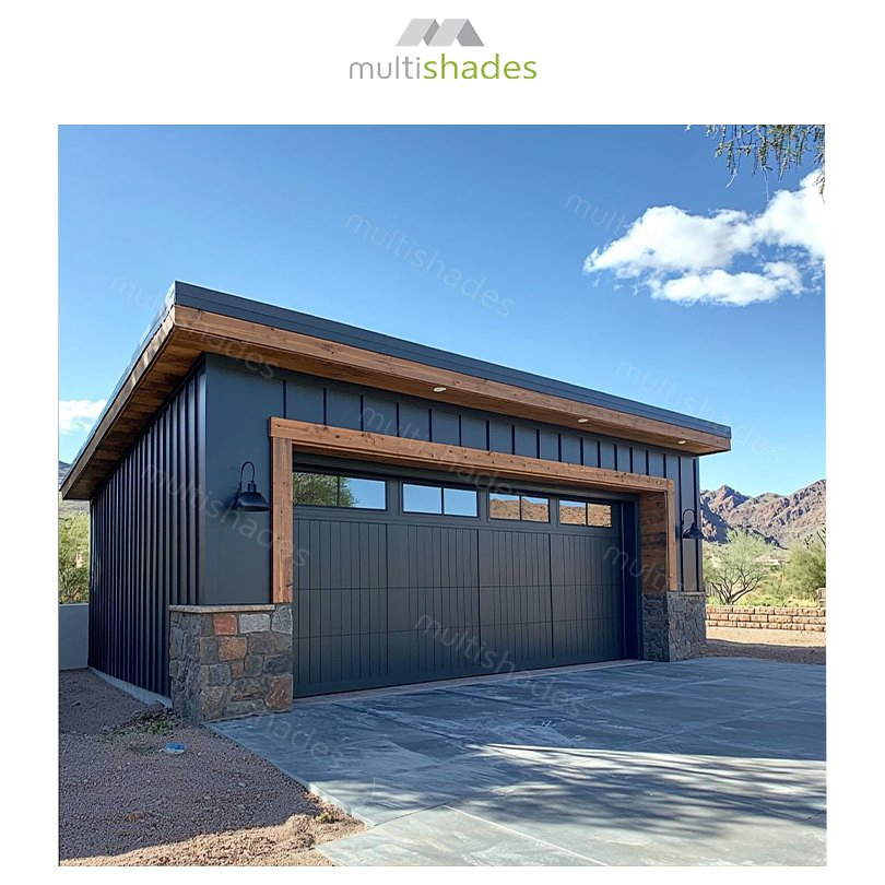 Multishades Electric Folding Garage Door Smart Sensor Remote Control Thermal Insulation Anti-Theft Waterproof Chicago Villa Modern Style Factory Direct