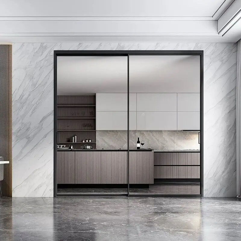 Double Slider Window Folding Glass Door Interiors and Exterior Windows Aluminum Door