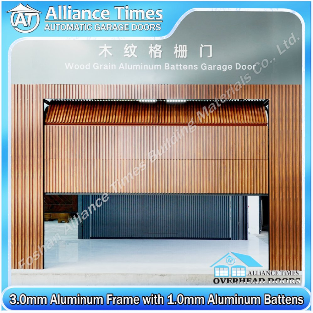 Curb Appeal Flush Mount Modern Australian Home Design Aluminum Grille Battens Sectional Automatic Security Garage Doors for Single Doors &amp; Double Doors
