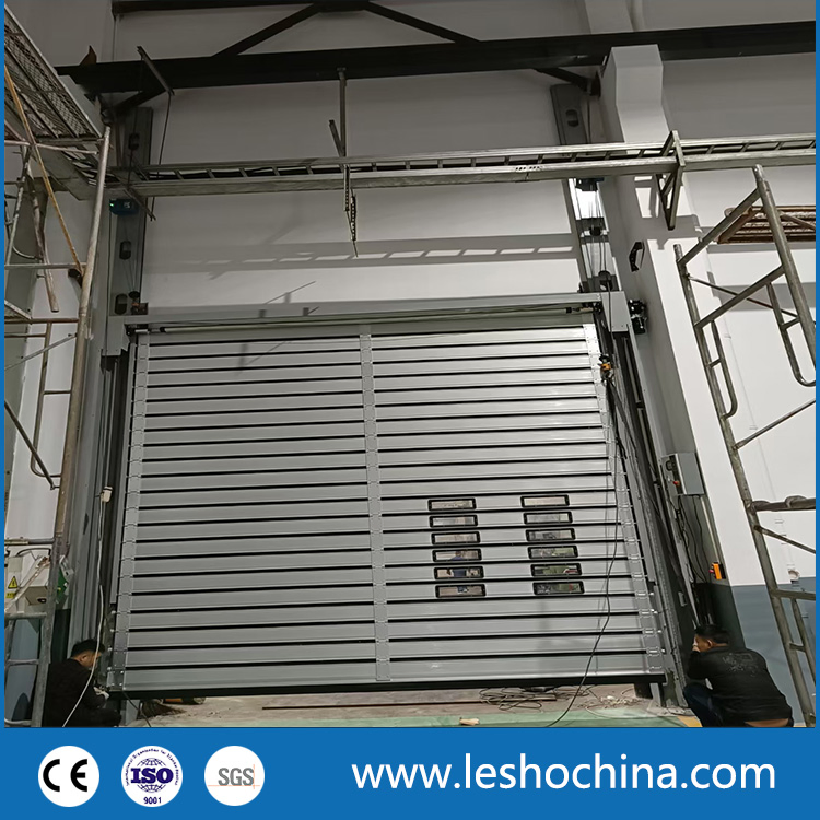 High Speed Aluminum Metal Hard Spiral Thermal Insulated Industrial Rapid Door for Underground Parking and Warehouse Logistics Factory Use
