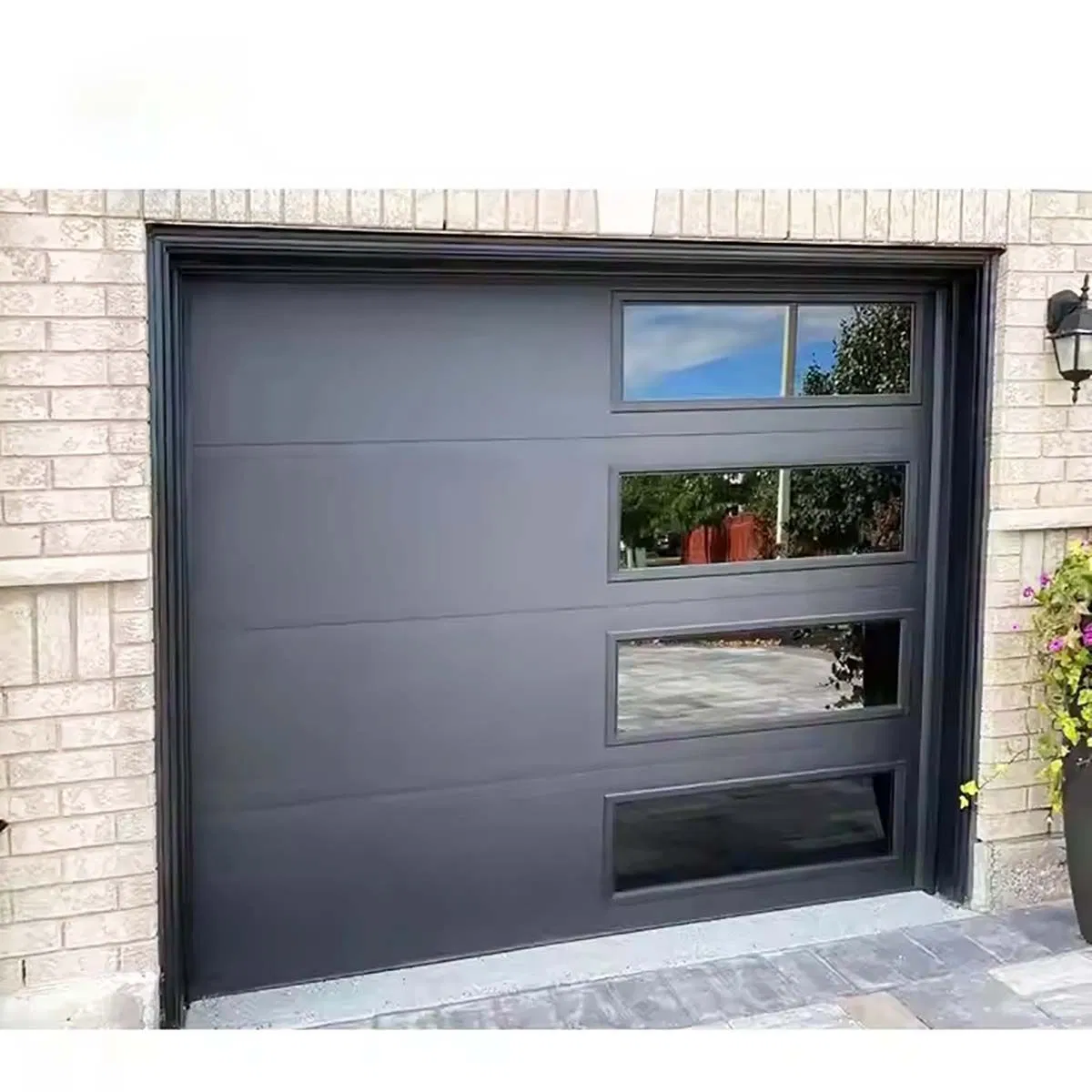 Foshan Factory Direct Aluminum Insulated Steel Garage Door with Flat Vinyl Hurricane-Resistant Design