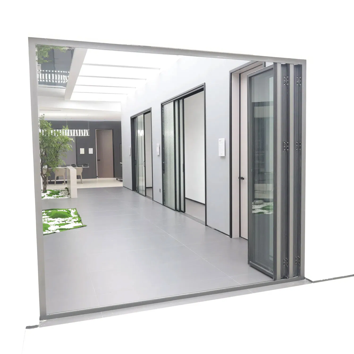 Full View Folding Glass Door for Open Concept Living Heavy Duty Aluminum Frame System for Harsh Climates