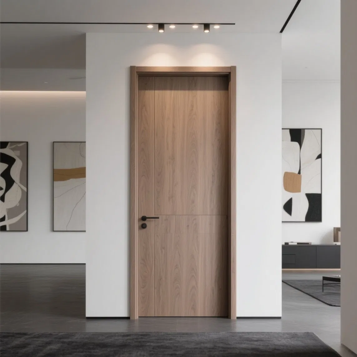 Custom White Primer Moulded Wooden Door Single Door Leaf MDF Modern Design for Apartments and Offices