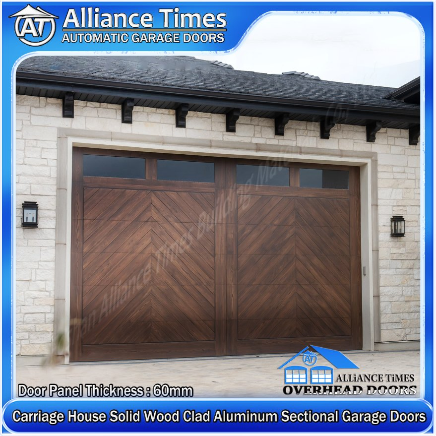 Carriage House Wood Clad Aluminum Garage Doors with 1000n Force