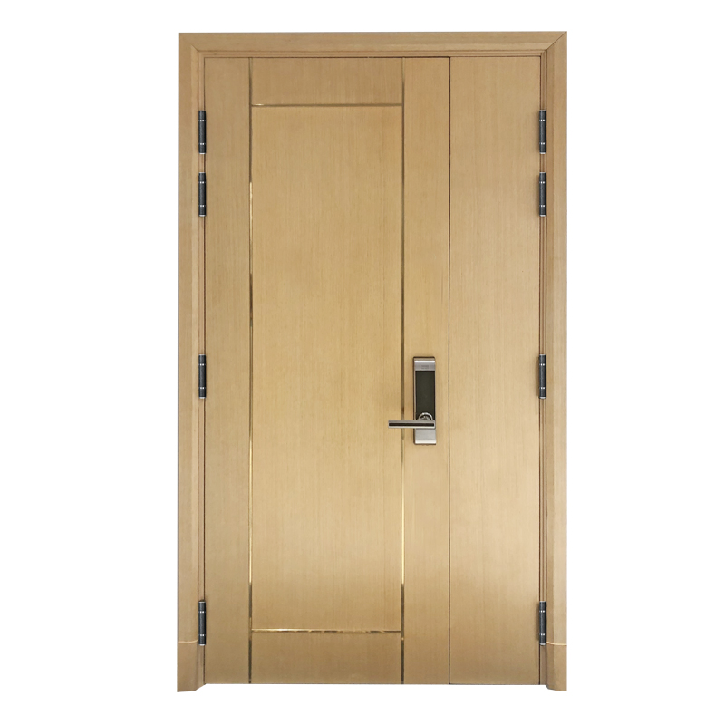 Industrial Fireproof Fire Entrance Steel Frame Wood PVC Laminated Fire Prevention Security Safety Solid Wooden Fire Rated Natural Wood Doors