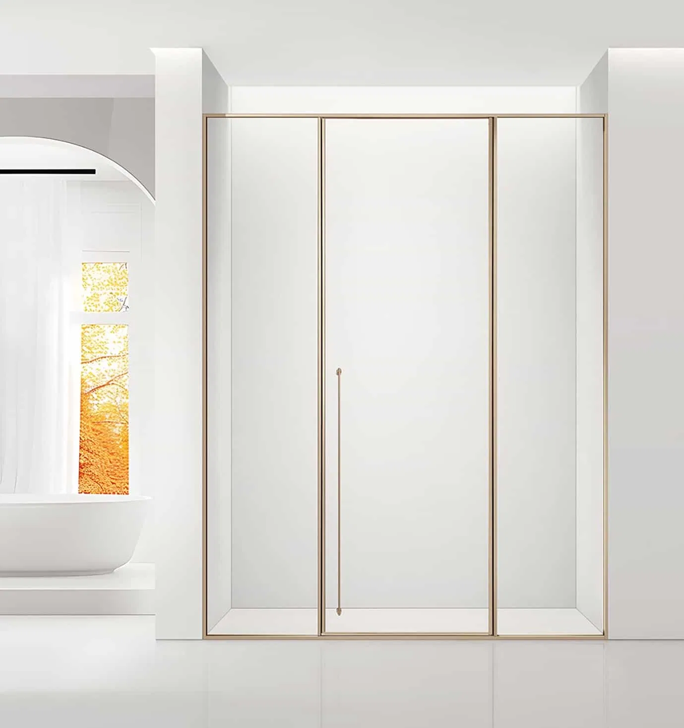 Sleek-Finish Durable Tempered Glass Shower Door for Bathroom Exclusive