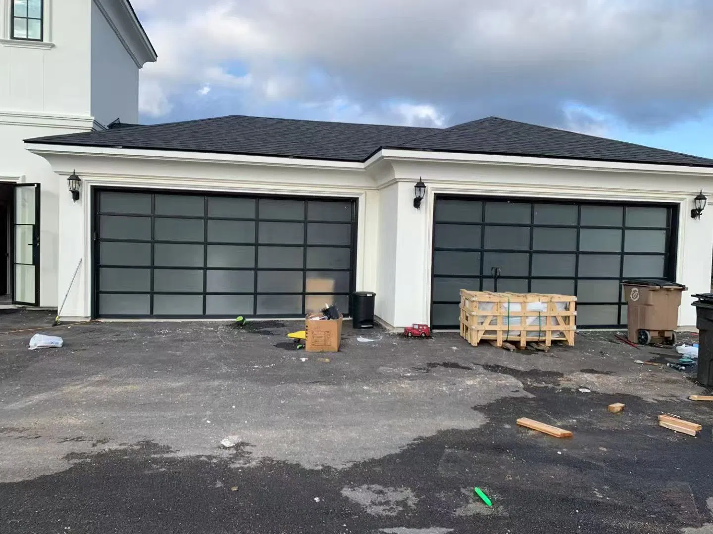 Transparent Overhead Glass Garage Door Section Door with Windows Security Full View Automatic Roller Shutter