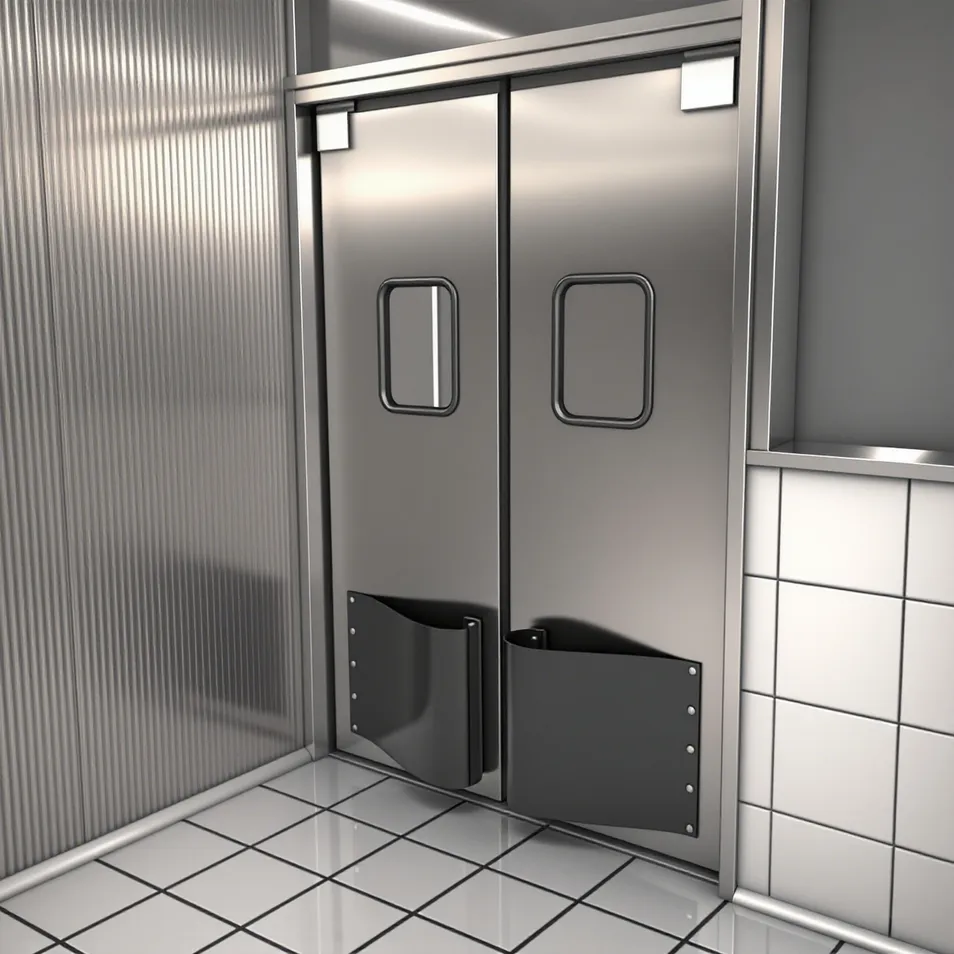 Stainless steel impact traffic door