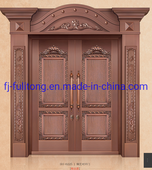 Security Steel Wooden Sliding Entrance Luxury Copper Garage Doors