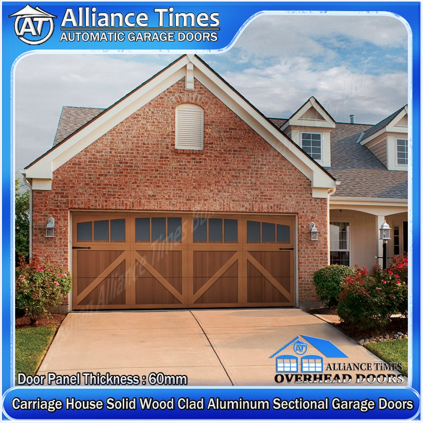 Carriage House Wood Clad Aluminum Garage Doors with Safety Clutch