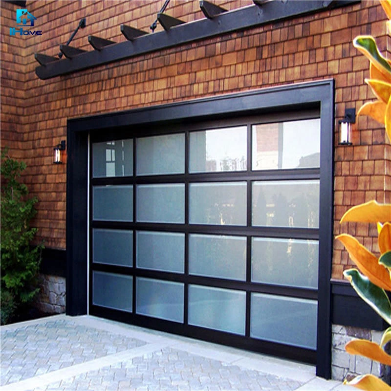 Modern Style Aluminum Frame Flush Metal Glass Garage Door Opener Gate Accordion Sectional Overhead Garage Door